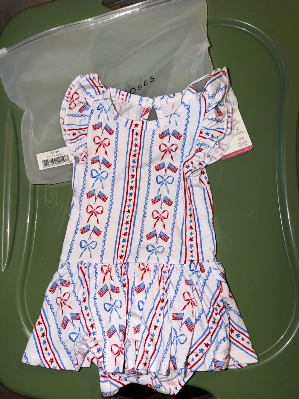 Bums & Roses July Fourth Outfit 12-18M
